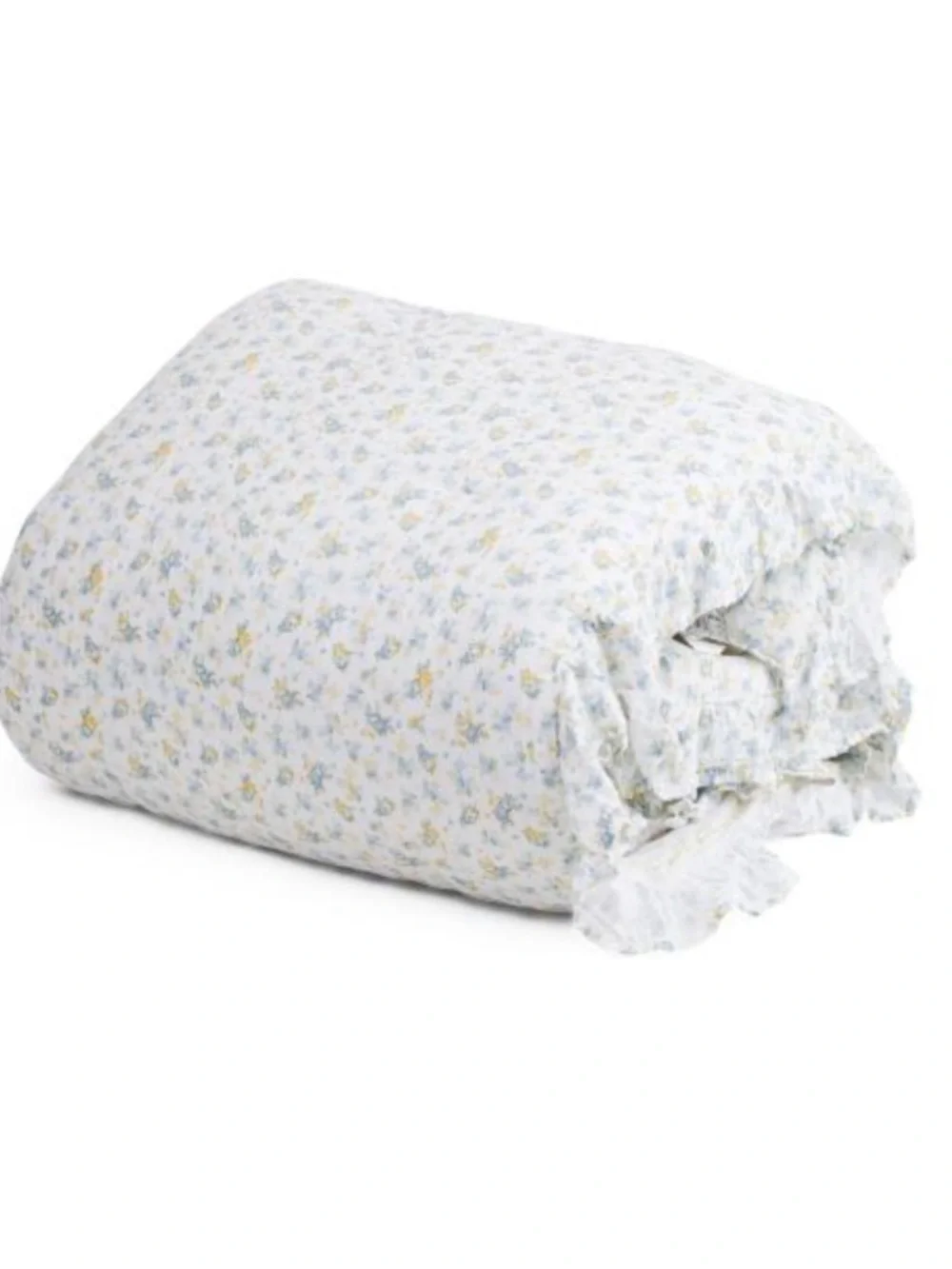 Rachel Zoe White Floral Comforter Set with Blue and Yellow Accents